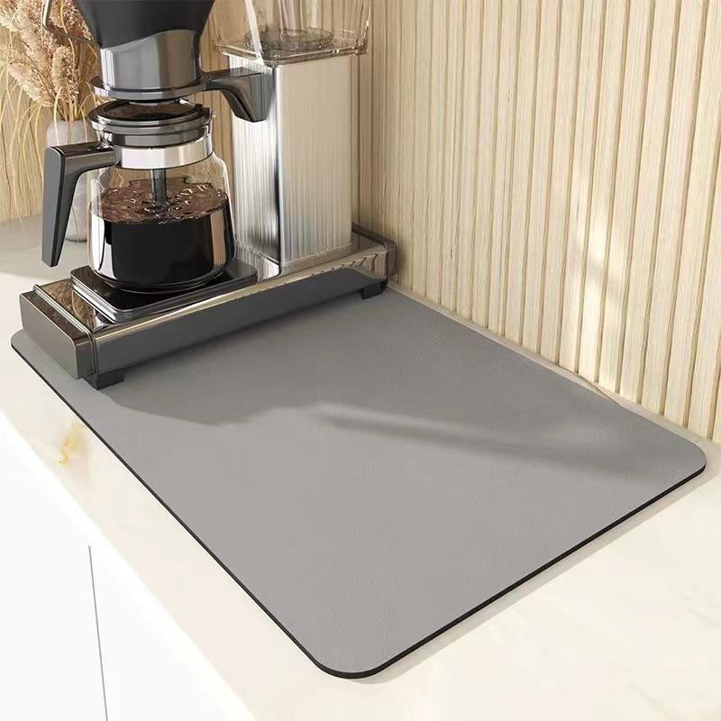 Minimalist Solid Color Absorbent Quick-Dry Coffee Maker Mat for Kitchen Countertops and Dining Tables