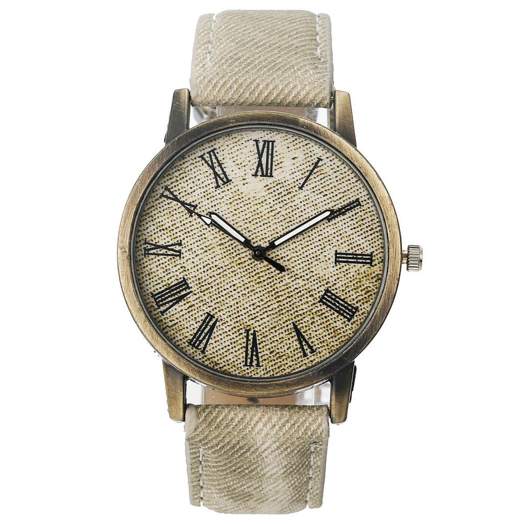 Fashion Multicolor Rome Number Clock Dial Student Leisure Denim Strap Quartz Watch