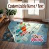 Custom Name Text Crystal Velvet Rug,Amazing World of Gumball Soft Plush Decorative Non Slip Floor Carpet