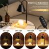 Black Dimmable Candle Warmer Lamp, Adjustable Height, Timer, Wooden Base, for Scented Wax with 2 Bulbs