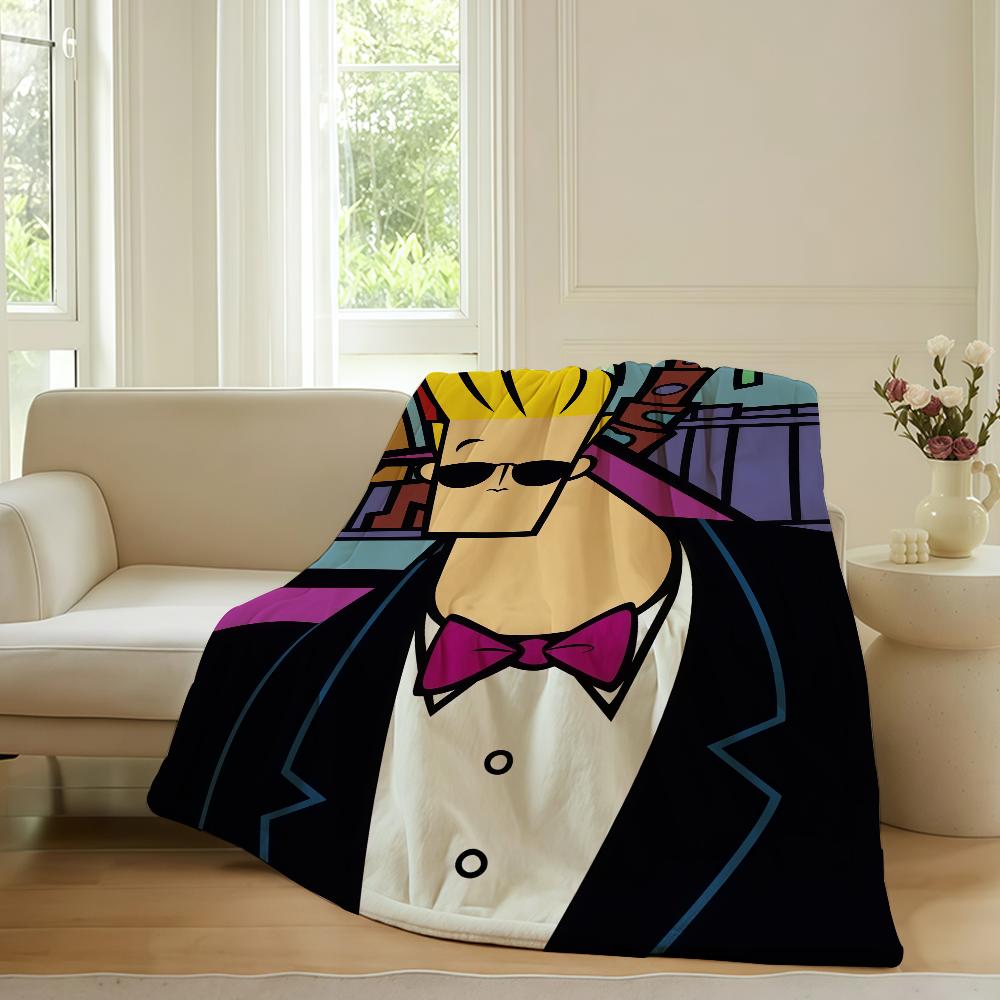 Cartoon J Johnny B Bravo Blanket For Sofa Office Bed Plane Travel Sleep Read Relax Camping Soft And Warm