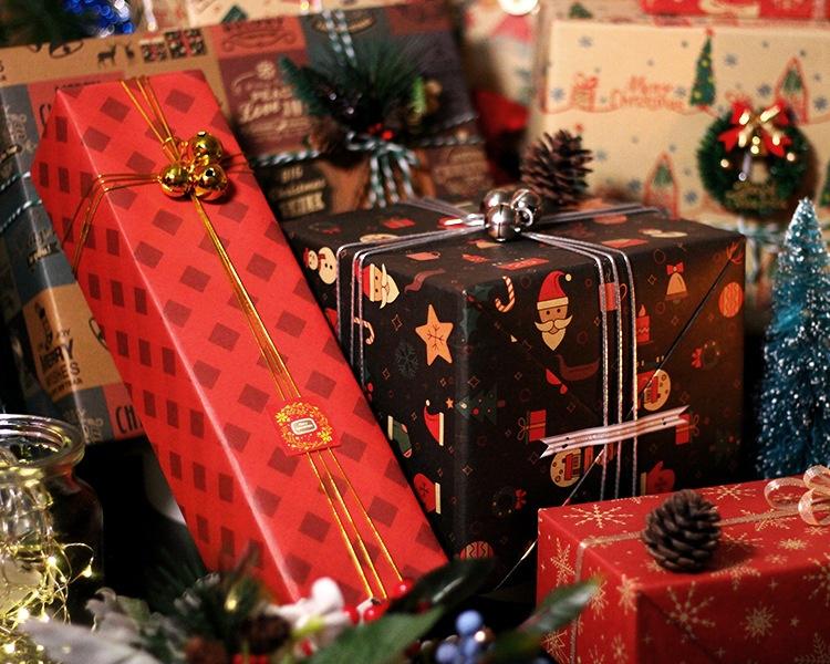 73 * 51 см, новая оберточная бумага для рождественских подарков, европейский стиль, ретро, крафт, подарочная бумага, снежинка, рождественская елка