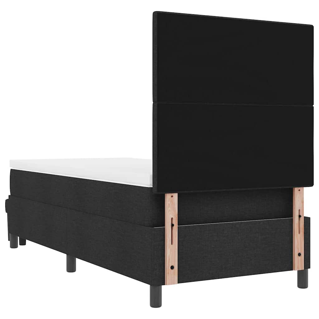Box Spring Bed with Headboard Black 90 x 190 cm Fabric