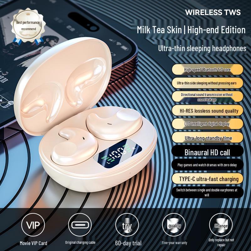 M52 Мини-вкладыши беспроводные Bluetooth-наушники для сна с низким временем задержки и цифровым дисплеем