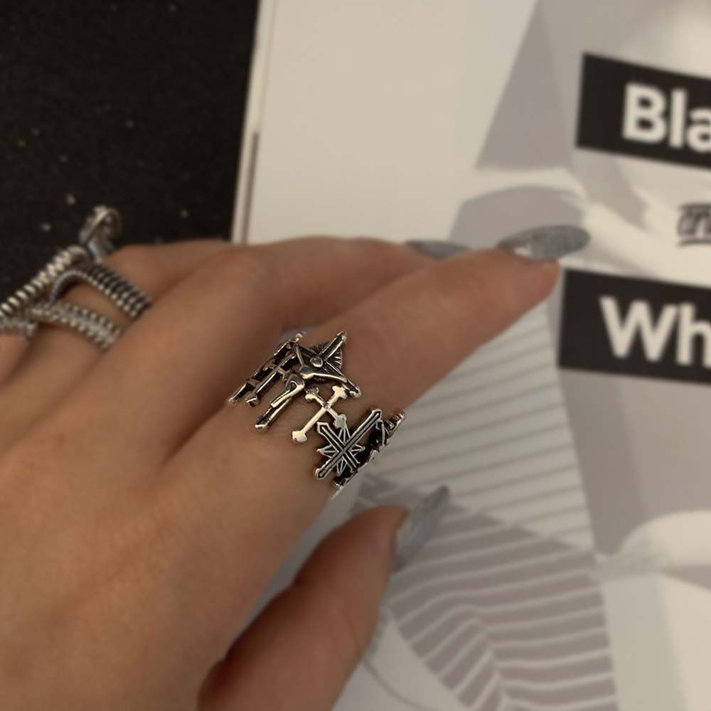 Девушки Любовь и искупление Ретро открытые кольца Корейские кольца на палец Женские кольца с медным покрытием Платина