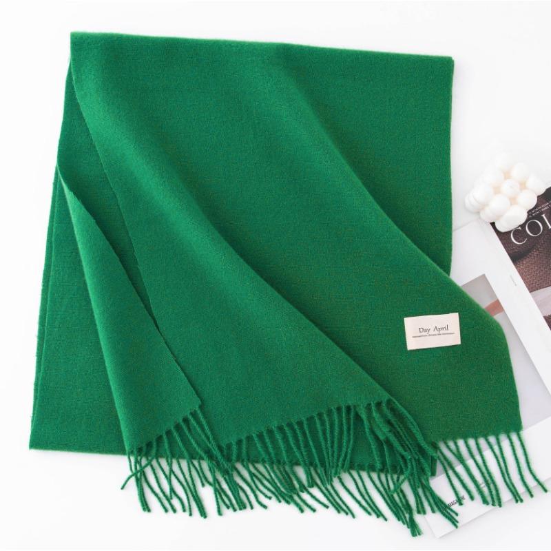 New Solid Color Maillard Imitation Cashmere Scarf for Women Autumn and Winter High End Warm Shawl Simple Scarf