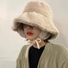 Ear Protection Bucket Hats for Women Autumn and Winter Travel Versatile Warm Retro Solid Color Plush Men's Caps