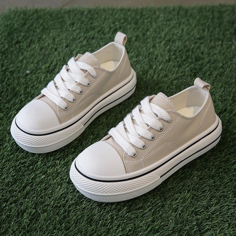 Парусиновые туфли для женщин, студенческие туфли, низкие повседневные туфли на шнуровке, модные маленькие белые туфли
