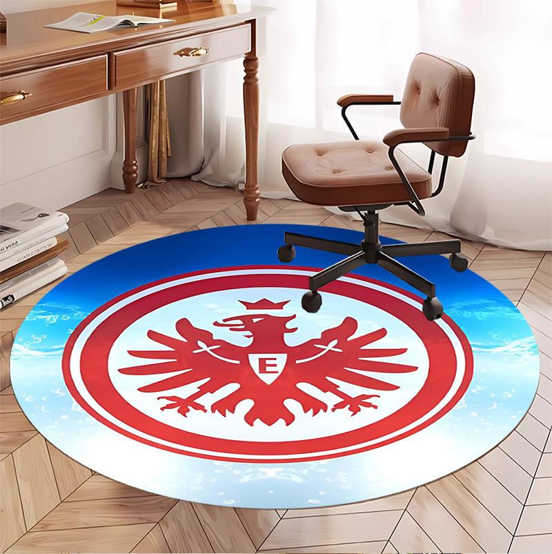 Eintracht Frankfurt Pattern Round Rug, Indoor/Outdoor Mat, for Picnic, Gameroom, Bedroom, Office, Living Room, Home Decor Carpet, Birthday Gift