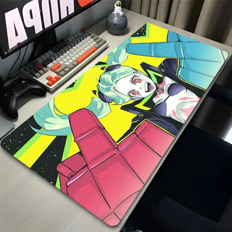 Anime Leather Mouse Pad Gamer Cabinet Keyboard Rugged CcyberpunkS Extended Desk Mat Laptop Gaming RRebecca Sexy Girl Mousepad