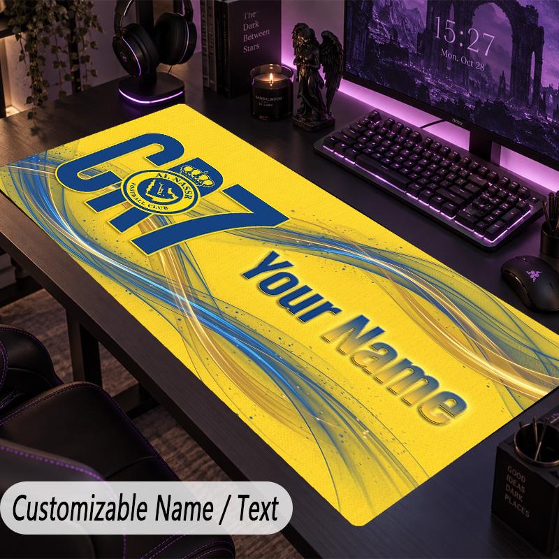 Large Mouse PadCristiano Ronaldo Custom Name Text Personalized Desk Mat Non Slip Gaming Pad