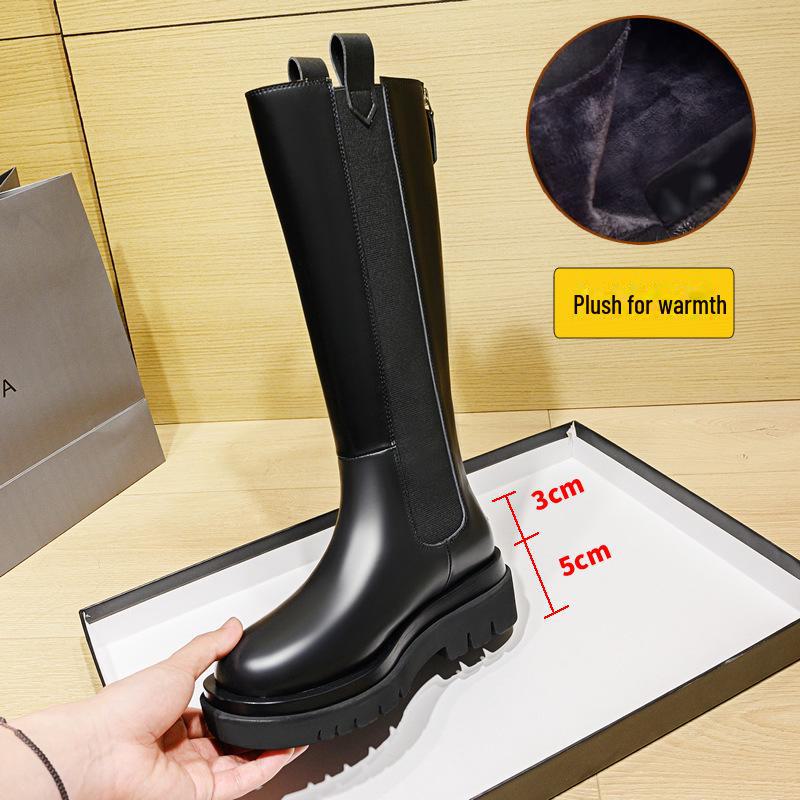 Женские зимние ботинки 2025 года на толстой подошве с меховой подкладкой