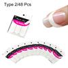48Pcs French Mould Nail Form Fringe Guide Manicure Diy Sticker Tips Decoration