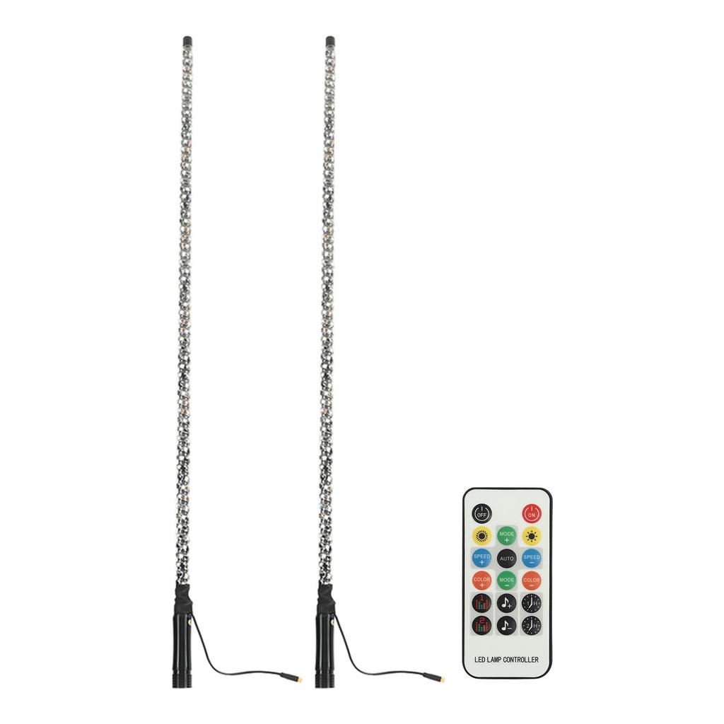 RGB LED Whip Light with Flag APP Control 300 Patterns 366 Modes 12V for UTV ATV Off Road Vehicle