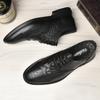 Роскошные брендовые мужские туфли-оксфорды из натуральной кожи, деловые туфли с узором под крокодиловую кожу, универсальные повседневные туфли-дерби на плоской подошве