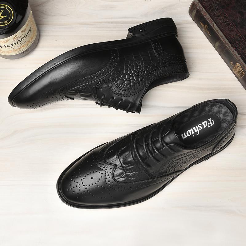Роскошные брендовые мужские туфли-оксфорды из натуральной кожи, деловые туфли с узором под крокодиловую кожу, универсальные повседневные туфли-дерби на плоской подошве