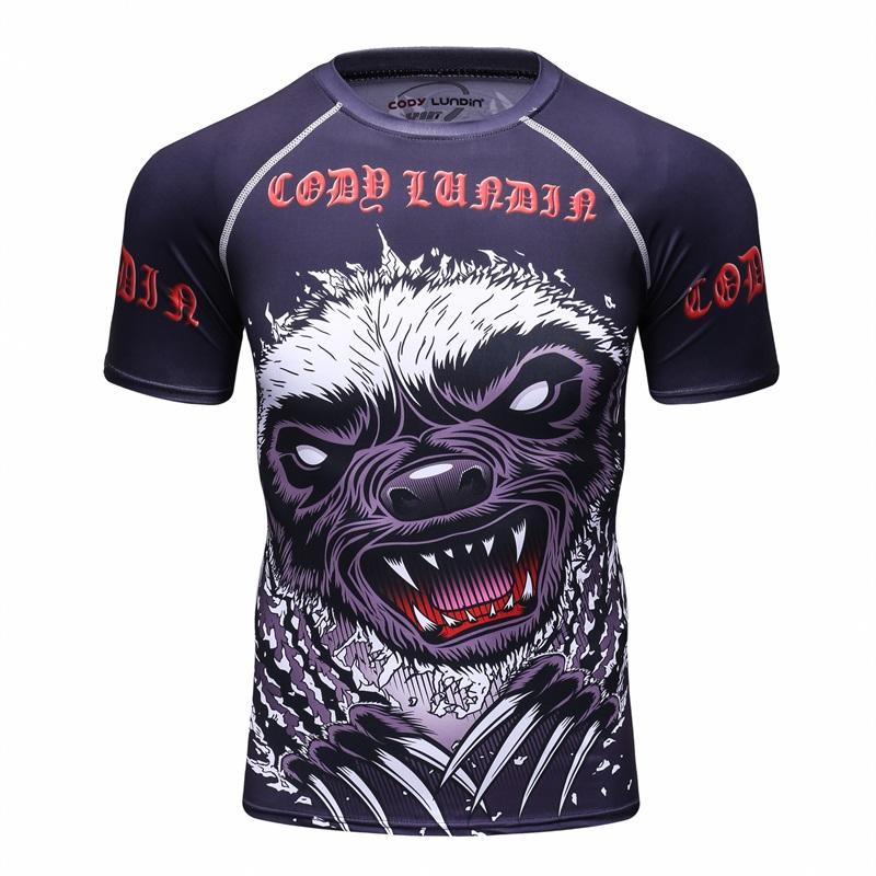 Рашгард для ММА Джиу-джитсу BJJ Тренировочный с коротким рукавом Фитнес Муай Тай Бокс Спортивный свитер Боксерские майки