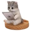 Подставка для смартфона в виде полосато-белого кота Ubia для просмотра планшета, 9 x 7,5 x 8 см, Фигурка куклы, Украшение, Животное, Декор для сада, Кот, H22329-1