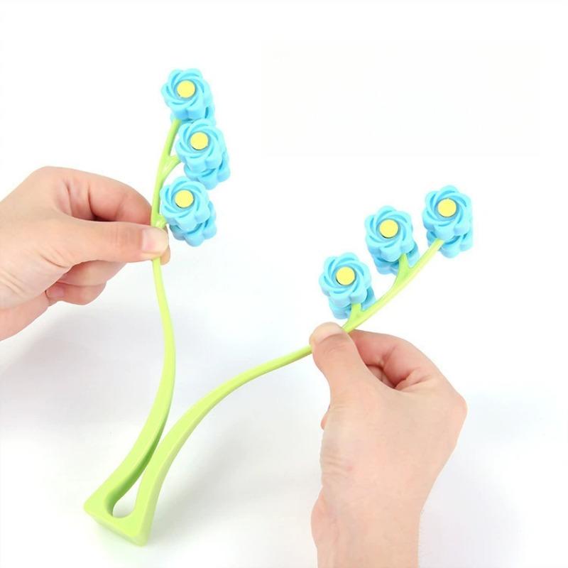 1 шт. портативный роликовый массажер для лица с цветочным дизайном Y-образный инструмент для релаксации лица косметический массажер для пальцев