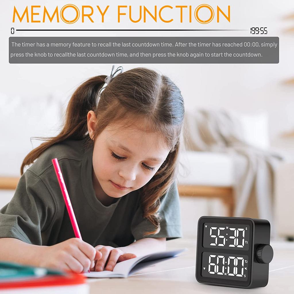 NOKLEAD большой ЖК-цифровой будильник, кухонный таймер, цифровой комнатный таймер, будильник для спальни, прикроватные настольные часы