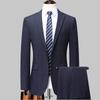 Spring and Autumn New Men's Suit Business Slim Plaid Suit Two-piece Wedding Dress Groomsmen Group Body Suit