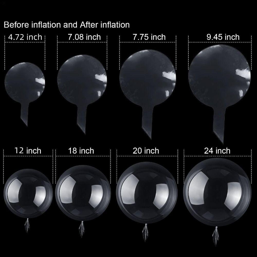 40 шт. 12 дюймов, 18 дюймов, 20 дюймов, 24 дюйма, пузырь, воздушный шар Бобо, круглые прозрачные воздушные шары для вечеринки, день рождения