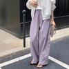Purple High-waisted Wide-leg Slacks for Women
