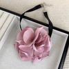 Европейско-американское модное колье с преувеличенным цветком, маленькое женское атласное колье в винтажном стиле с розой