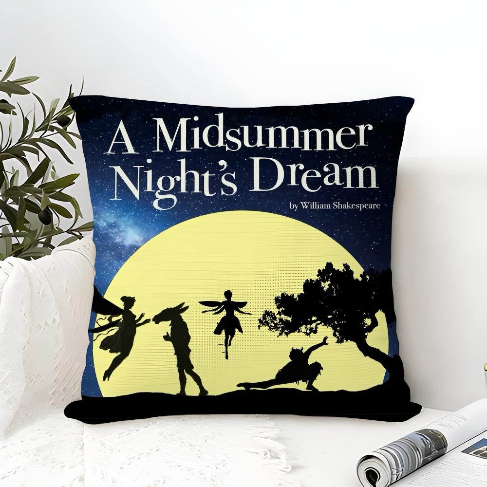 A Midsummer Nights Dream Pillow Case Cotton Linen Fabric Square Zipper Pillowcase Home Decorative Living Room