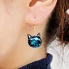 Стеклянные серьги Firefly Cat Cute Hook для обоих ушей, светящиеся синие, сувенирные Окинавы, стильный подарок в виде стрекозы, кошки (Цвет деталей