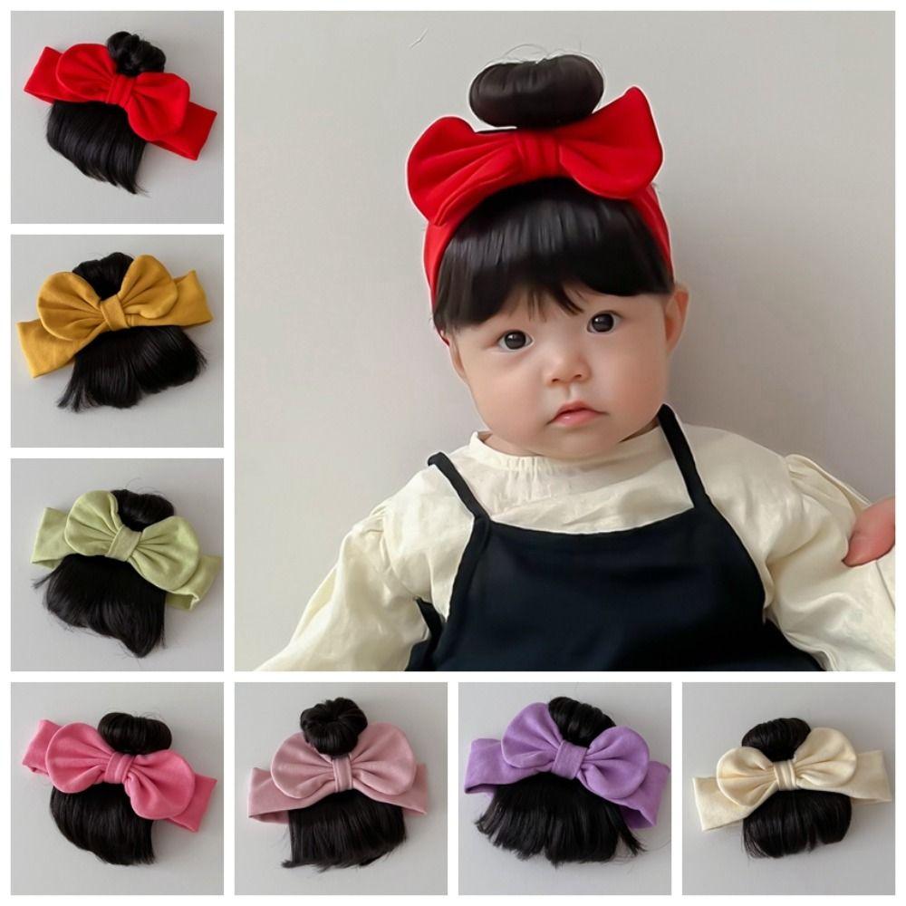 Cotton Baby Hair Bands Wig Cute Bangs Chignons Headband Newborn Wig Headband Photography Props