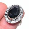Black Spinel Handmade 925 Sterling Silver Jewelry Ring Size 8 P9z84