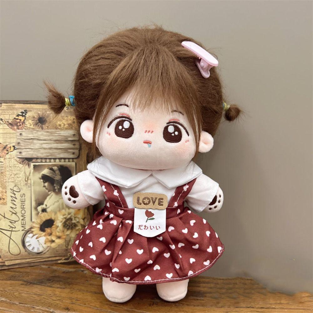 Cute Cartoon Plush Jumpsuit Mini Dolls Toys Accessories Doll T-shirt Clothes  20cm Cotton Doll