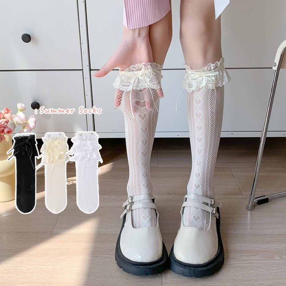 New Y2K Leg Covers Lace Lolita Leg Warmers Bow Ballet Style Pile Sock Gift