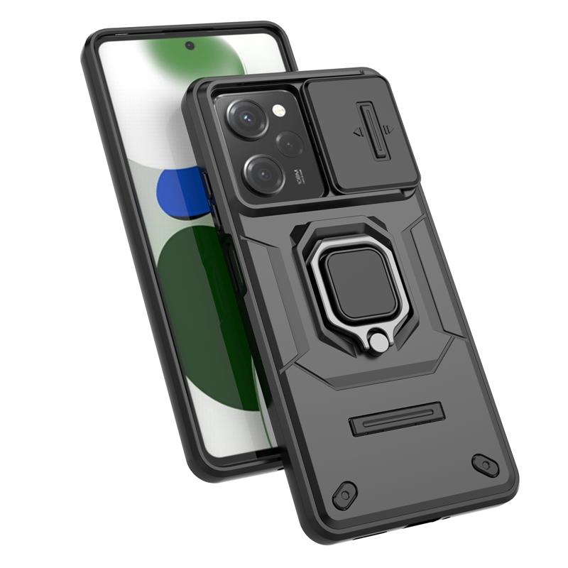 For Xiaomi Poco X5 Pro 5G Case Magnetic Ring Holder Stand Phone Case For PocoX5 Pro X 5 X5Pro Slide Camera Lens Armor Back Cover