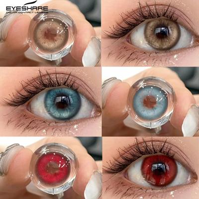 Цветные контактные линзы 2 шт. гибридные глаза для карих радужных оболочек натуральные годовые линзы 14,2 мм мягкие контактные линзы