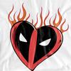 Deadpool Unisex Adult Flaming Heart T-Shirt