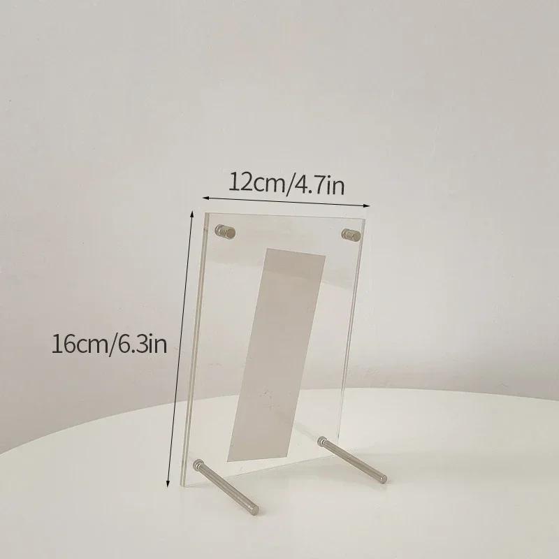 Transparent Photo Frames Acrylic Magnetic Kpop Idol Photocard Holder Desktop Ornament Photo Card Collect Poster Display Stand