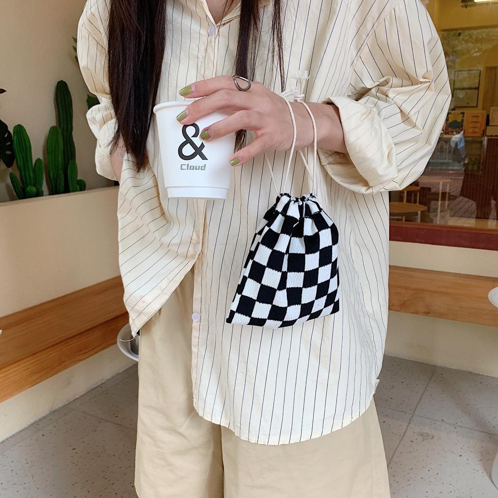 Small Flower Canvas Coin Bags Purse Jewelry Lipstick Candy Drawstring Pouch for Girls Kids Cosmetic Rope Storage Bag Handbags