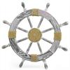Premium Pine Decorative Ship Wheel with Rope Motif In Center, Sea Captain