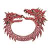 Zodiac Chinese Dragon Brooch Pin Dual Heads Sparkling Antique Chinese Dragon Brooch for Men Women