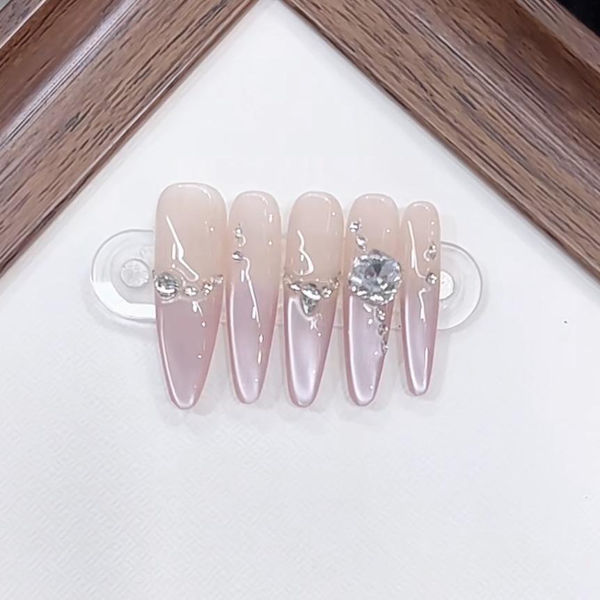 Ручная работа Броня, Звезда, Луна, Блестки, Длинная Тонкая Собака, Кошачьи Глаза Чистый и Ледяной Простой Маникюр Патч