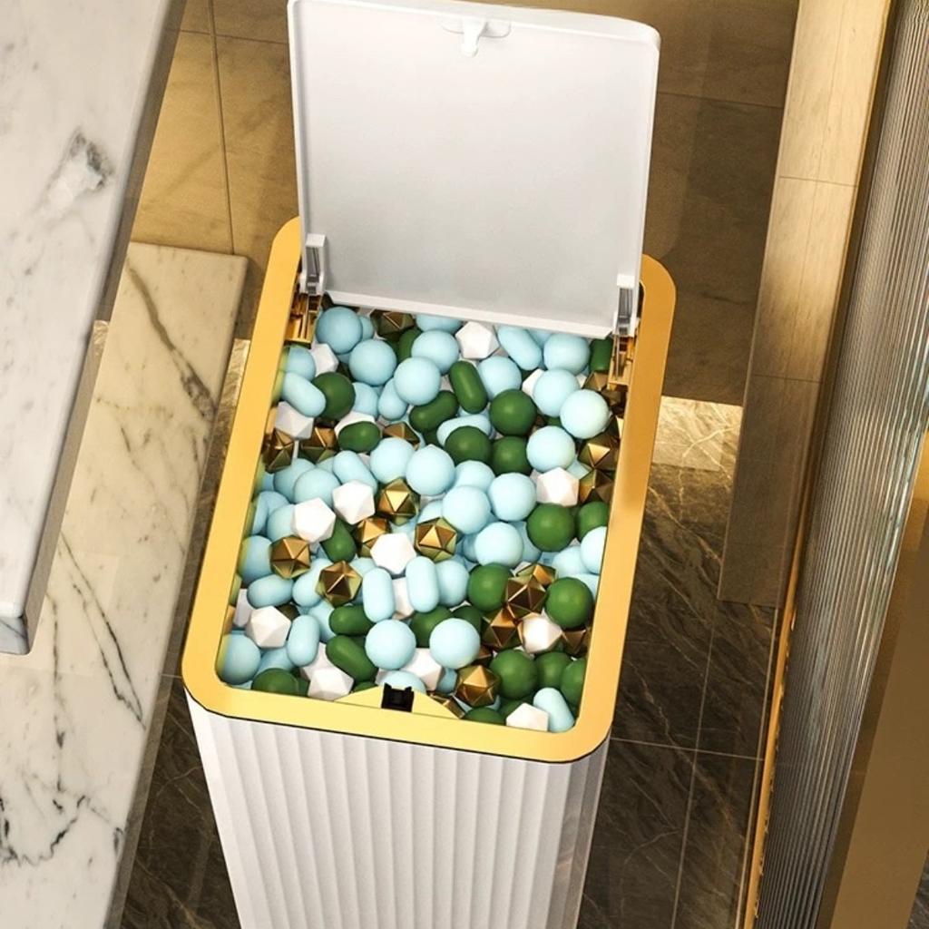 Мусорное ведро 15/12 л с крышкой, полуавтоматическое, большой емкости, для туалета, гостиной, кухни, спальни, водонепроницаемое, тонкое мусорное ведро