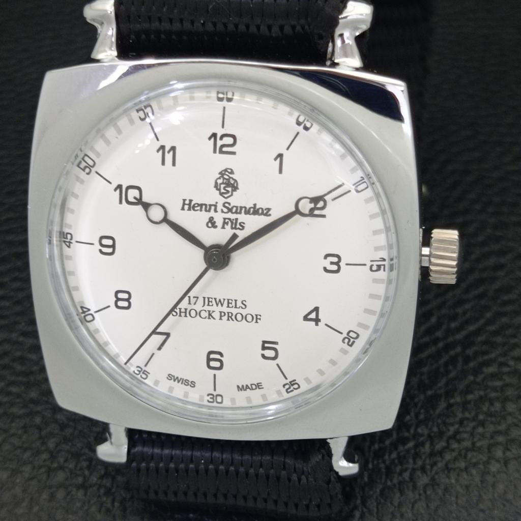 ВОССТАНОВЛЕННЫЕ ШВЕЙЦАРСКИЕ МУЖСКИЕ ЧАСЫ HENRI SANDOZ & FILS С БЕЛЫМ ЦИФЕРБЛАТОМ a431833-2 R108-a431833
