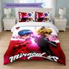 Miraculous Ladybug Print 3Pcs Duvet Cover Set 1 Duvet Cover and 2 Pillowcases Soft Bed Linen For Household Bedroom