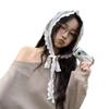 Double-use Triangular Scarf Short Half Skirt Butt Curtain Skirt Lace Trim Small Apron Soft Lace Stacked Ins Style Spring Headscarf