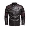 Men's Leather Jacket Men's Pu Coat Stand Collar Slim Motorcycle Suit Plus Velvet Leather Clothing