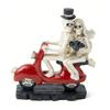 Skeleton Couple Figurine Resin Skeleton Couple Riding Motorcycle Sculpture Gothic