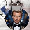 French legendary rock singer and actor Johnny Hallyday Round Carpet Soft Home Decoration Corridor Table and Chair Anti slip Outdoor Floor Mat rug H19