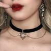 Collar Gothic Necklace Peach Heart Velvet Chain Pendant Necklace Collar Neckchain Party Jewelry Accessories Gifts
